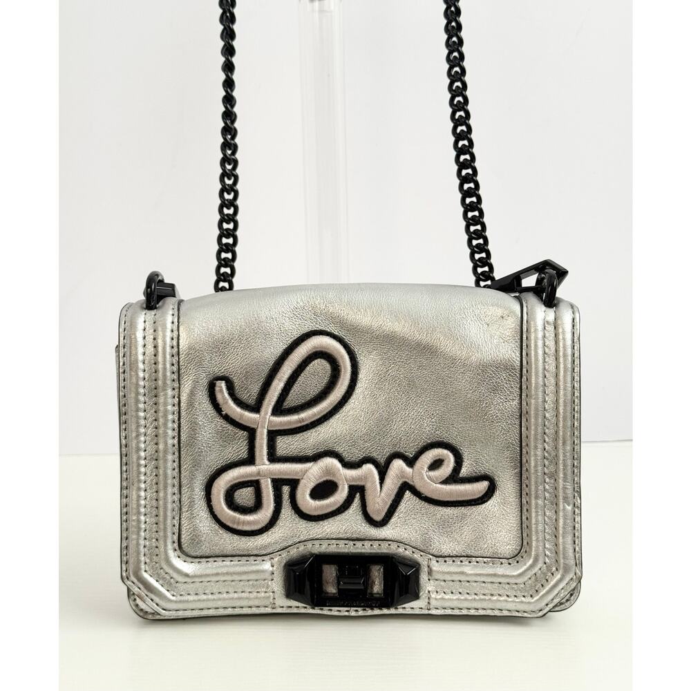 Rebecca Minkoff Love Crossbody Metallic Silver Chain Bag